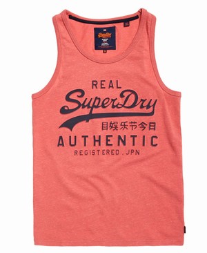 Superdry Vintage Authentic Embossed Print Férfi Mellény Narancssárga/Piros/Fehér | OPLFR7402